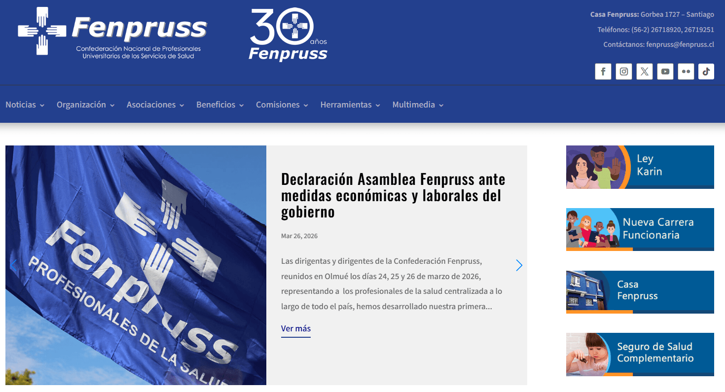 Sitio Web WordPress FENPRUSS